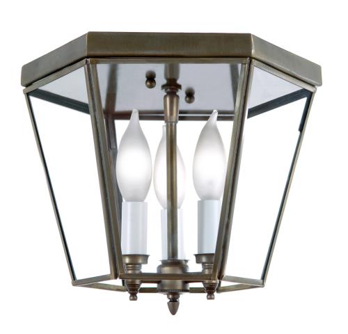 3764 Outdoor Medium 9"W Hexagon Ceiling Flush Mount