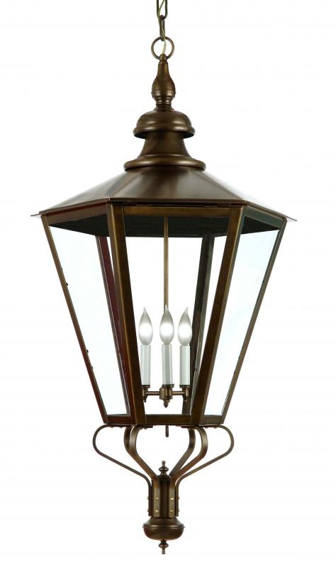 3912 Old English Small Hexagon 10"W Hanging Outdoor Lantern
