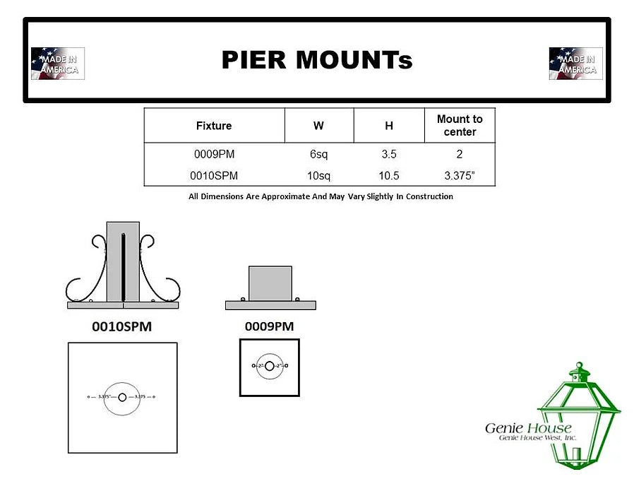 Genie House Outdoor Pier Mounts 0009PM