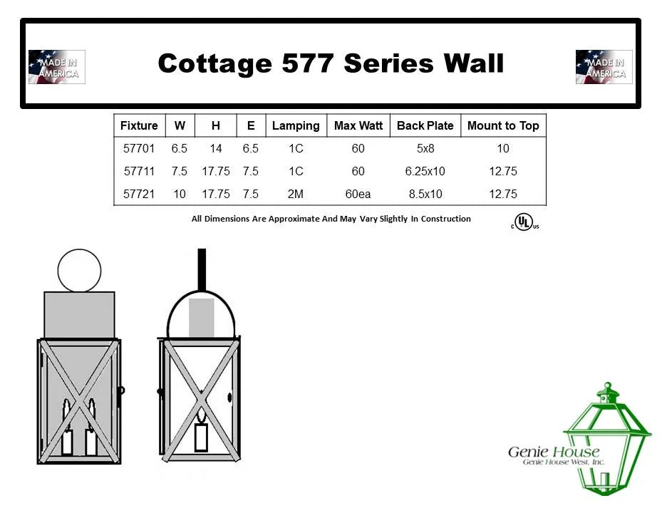 Cottage Outdoor Wall Lantern 57711