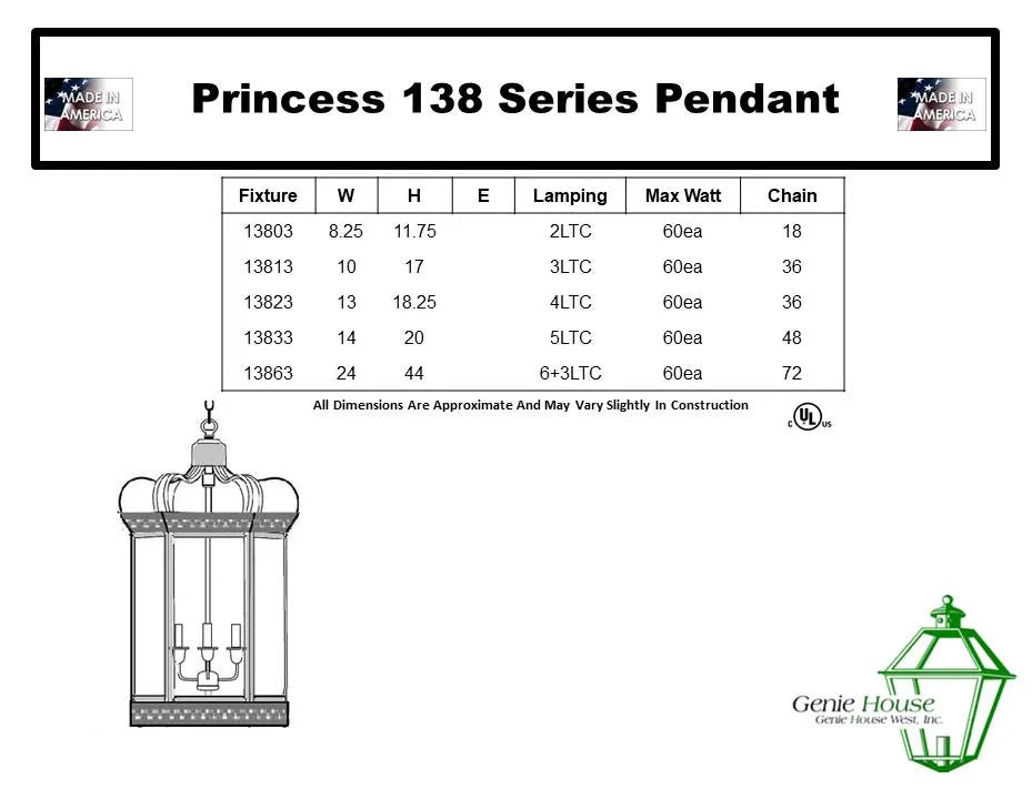 Princess Indoor Hanging Lantern 13813