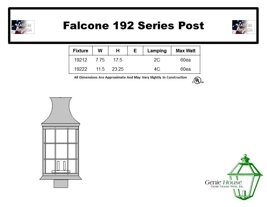 Falcone Outdoor Post Lantern 19222
