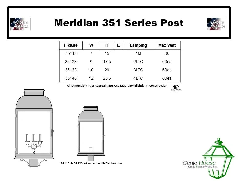 Meridian Outdoor Medium Post Lantern 35123