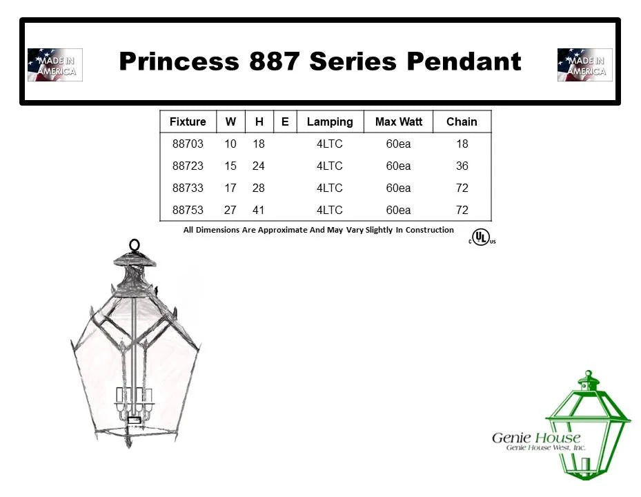 Princess Indoor Hanging Lantern 88703