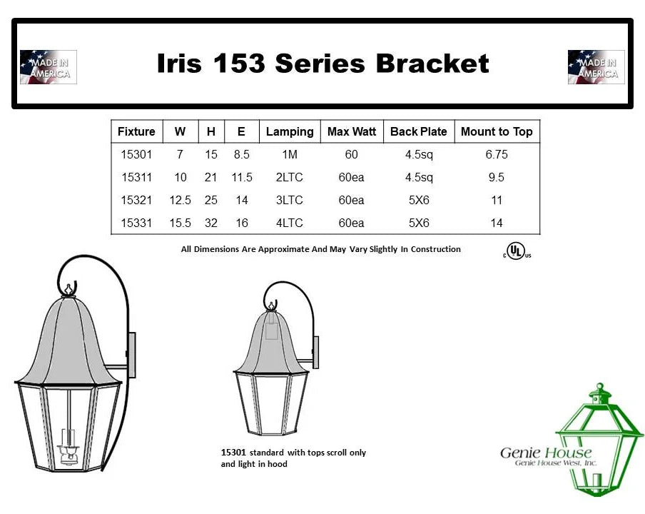 Iris Outdoor Wall Lantern 15321