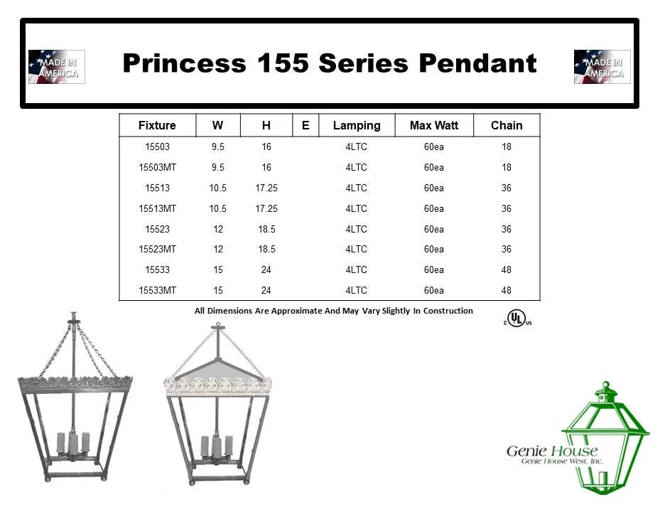 Princess Indoor Hanging Lantern 15523