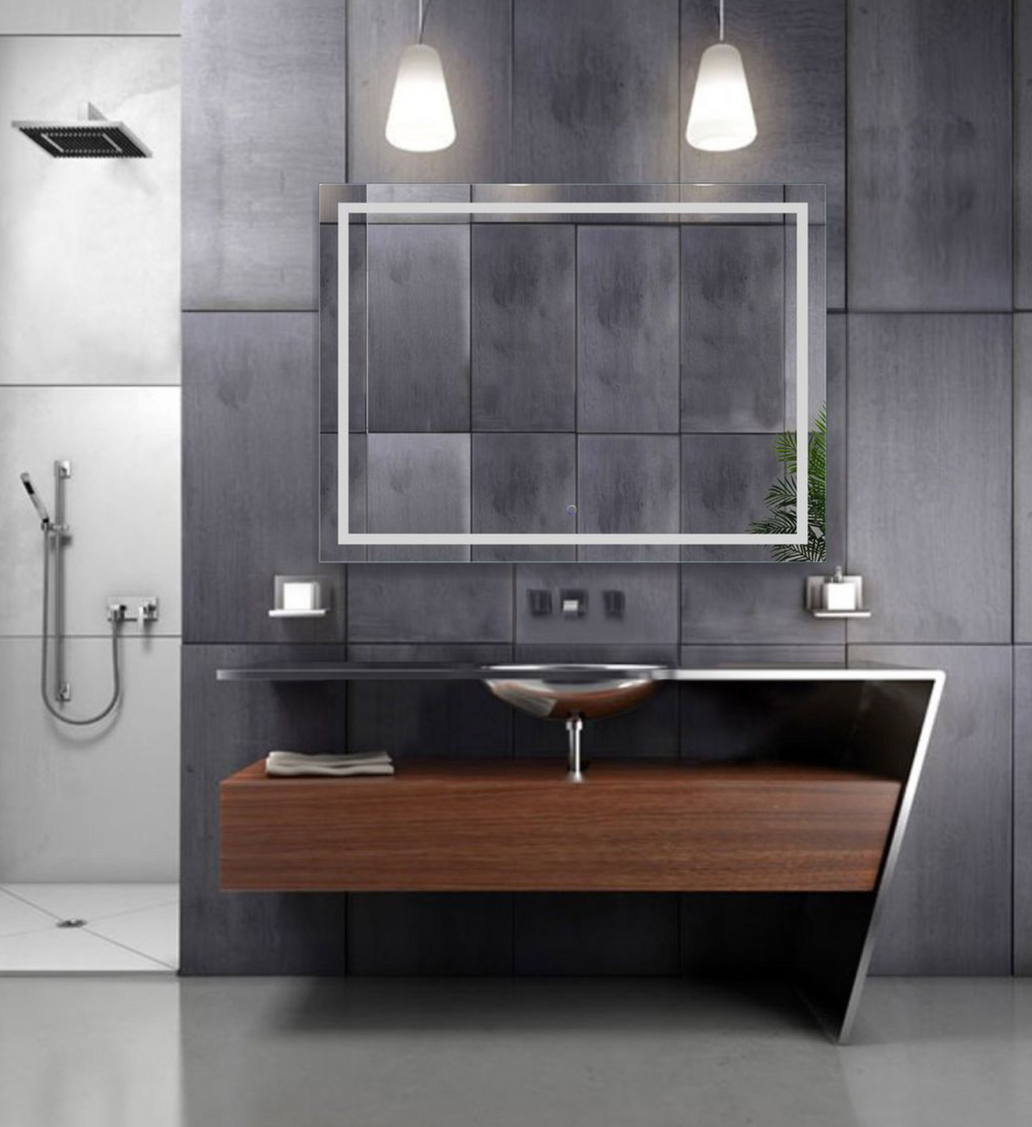 ICON 48 X 36 LED Rectangular Mirror with Defogger