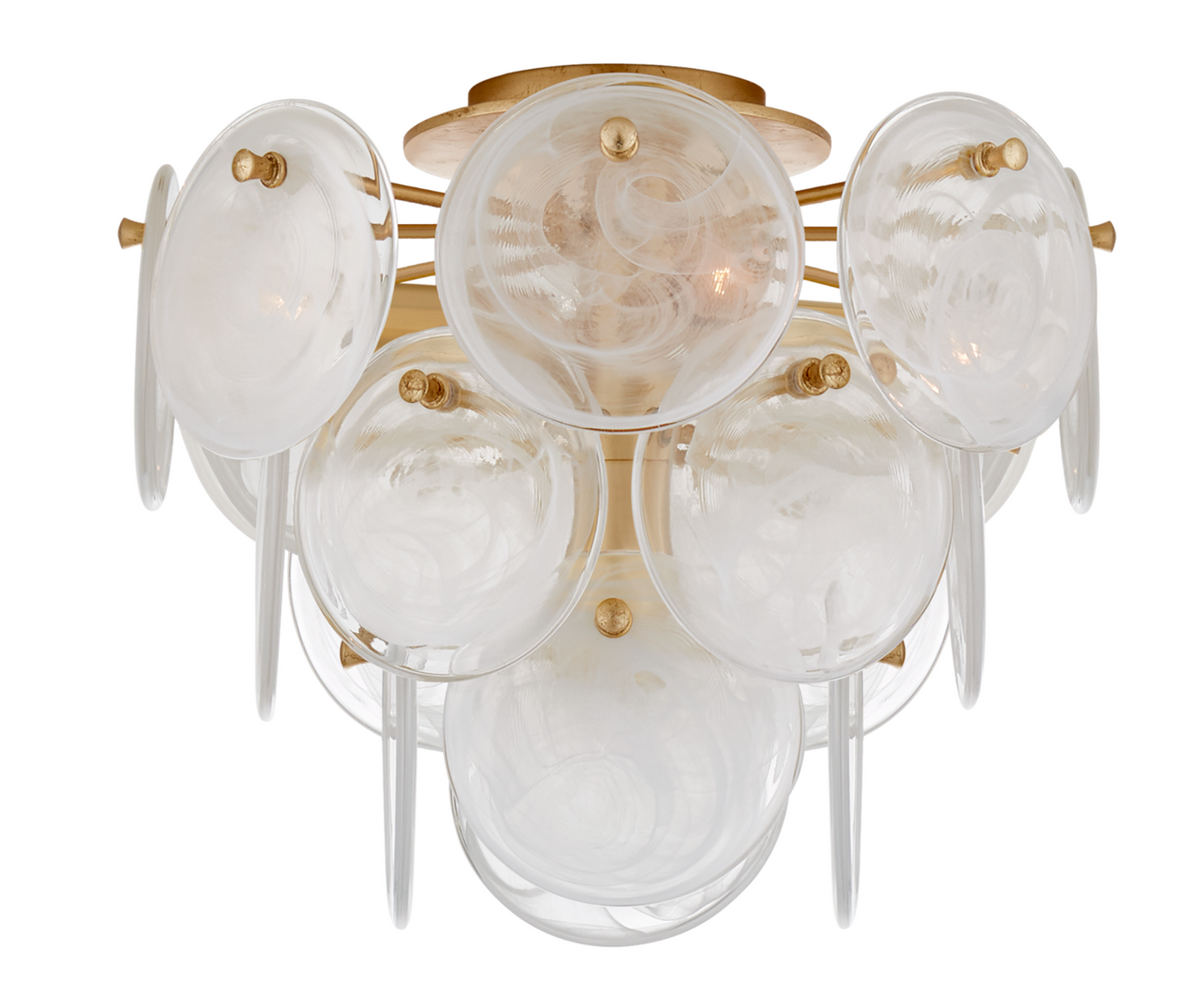 Aerin Loire Medium Tiered Flush Mount with White Strie Glass ARN4450 OPEN BOX