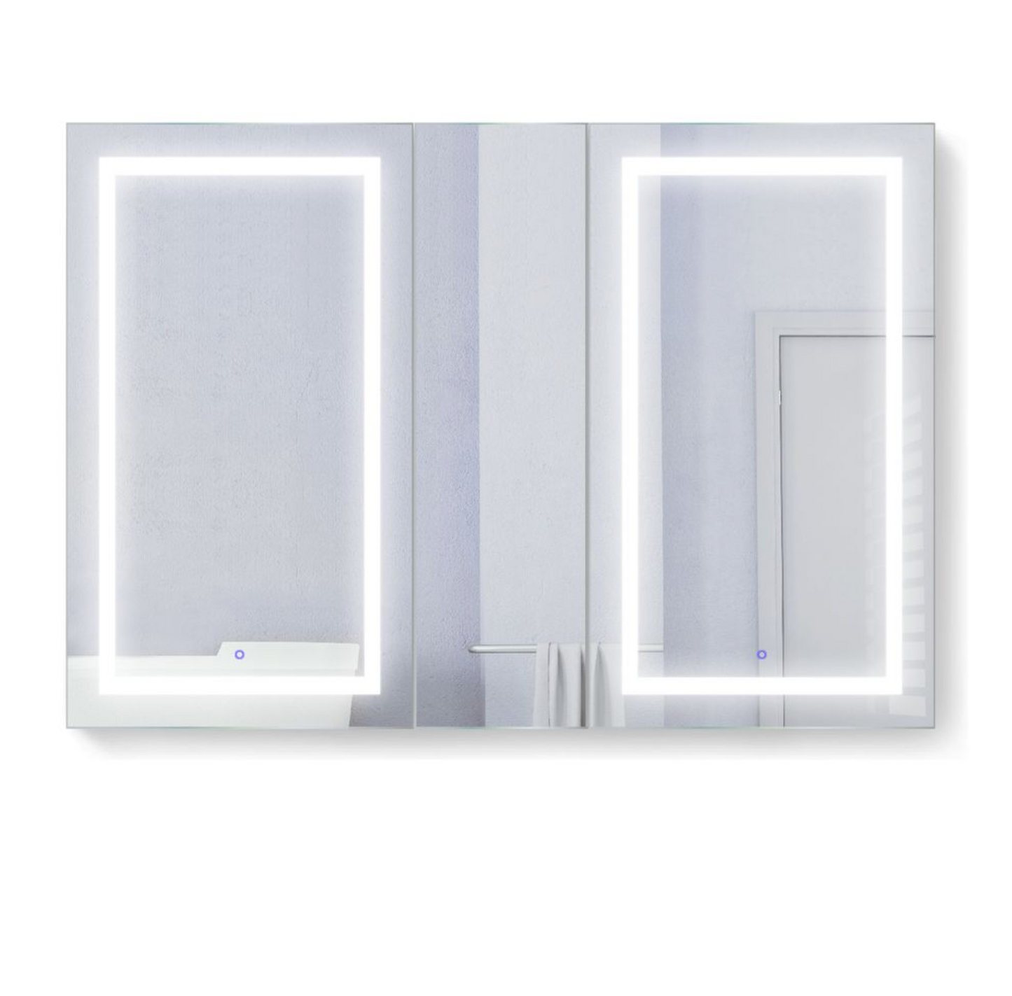 SVANGE 60 X 42 LED Lighted Mirror Medicine Cabinet, Defogger included, 3 Door Options