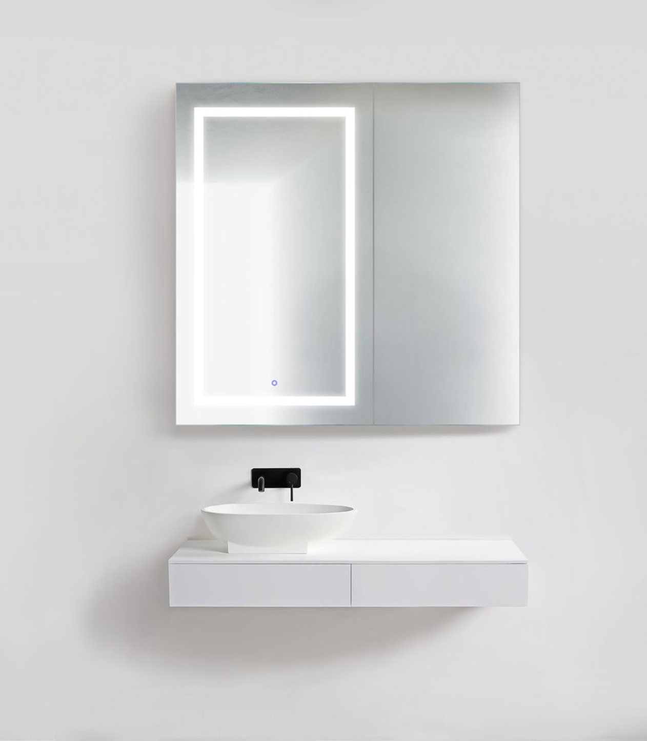 SVANGE 42 X 42 LED Two Door Lighted Mirror Medicine Cabinet, Defogger included