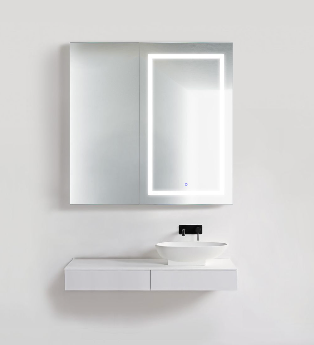 SVANGE 42 X 42 LED Two Door Lighted Mirror Medicine Cabinet, Defogger included
