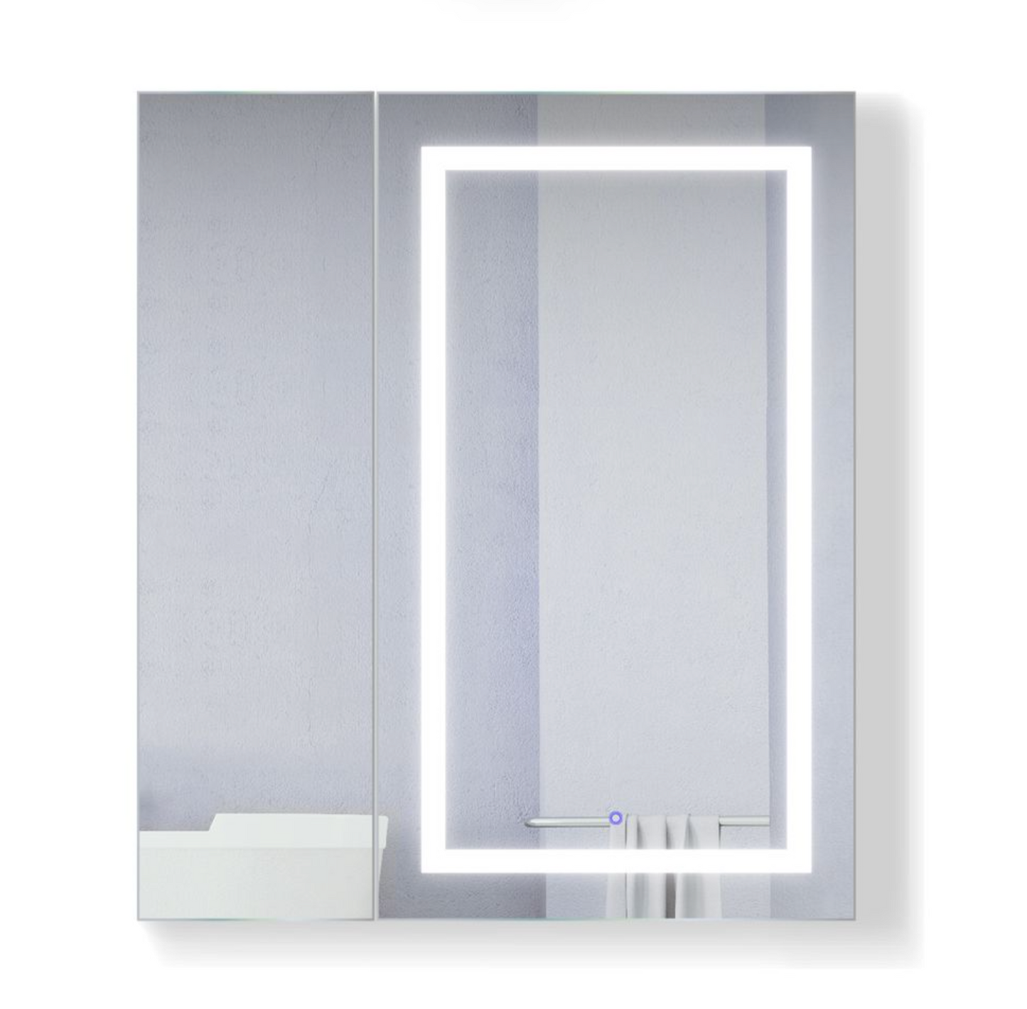 SVANGE 42 X 42 LED Two Door Lighted Mirror Medicine Cabinet, Defogger included