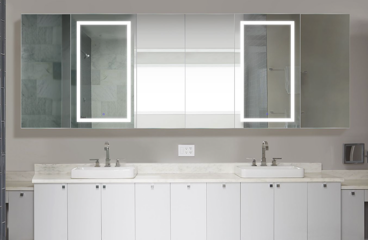 SVANGE 120 X 42 LED Lighted Mirror Medicine Cabinet, Defogger included