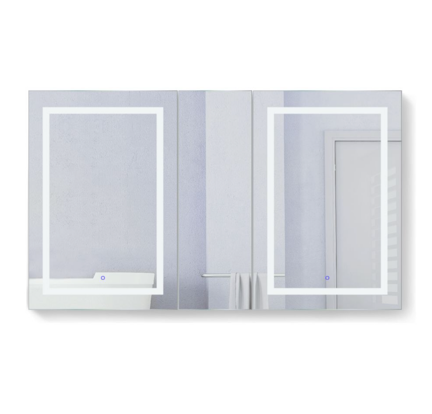 SVANGE 60 X 36 LED Lighted Mirror Medicine Cabinet, Defogger included, 3 Door Options