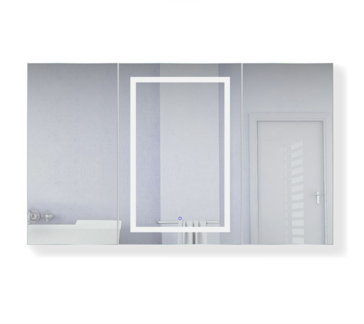 SVANGE 60 X 36 LED Lighted Mirror Medicine Cabinet, Defogger included, 3 Door Options