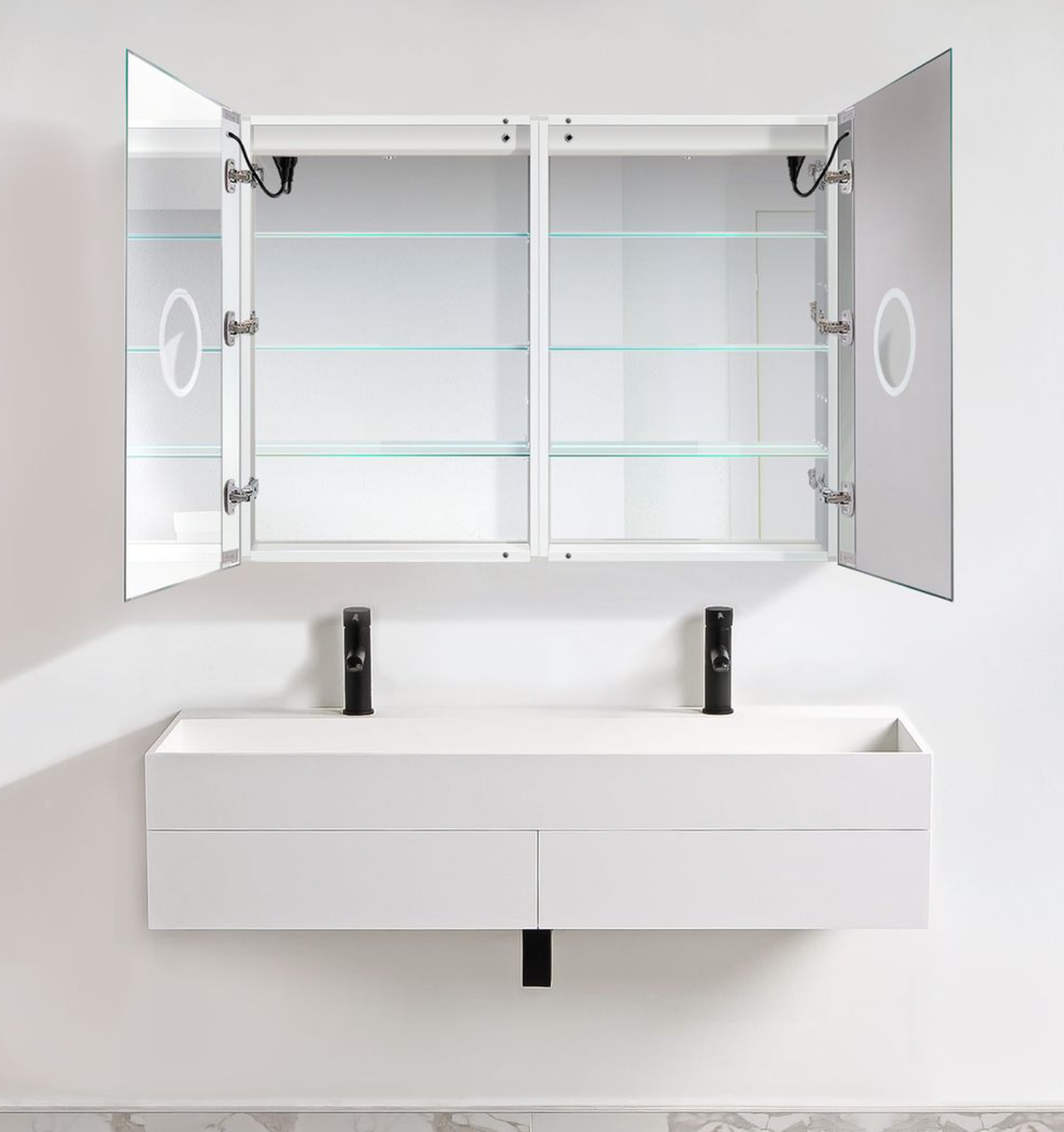 SVANGE 48 X 36 LED Lighted Mirror Medicine Cabinet, Defogger included, 2 & 3 Door Options