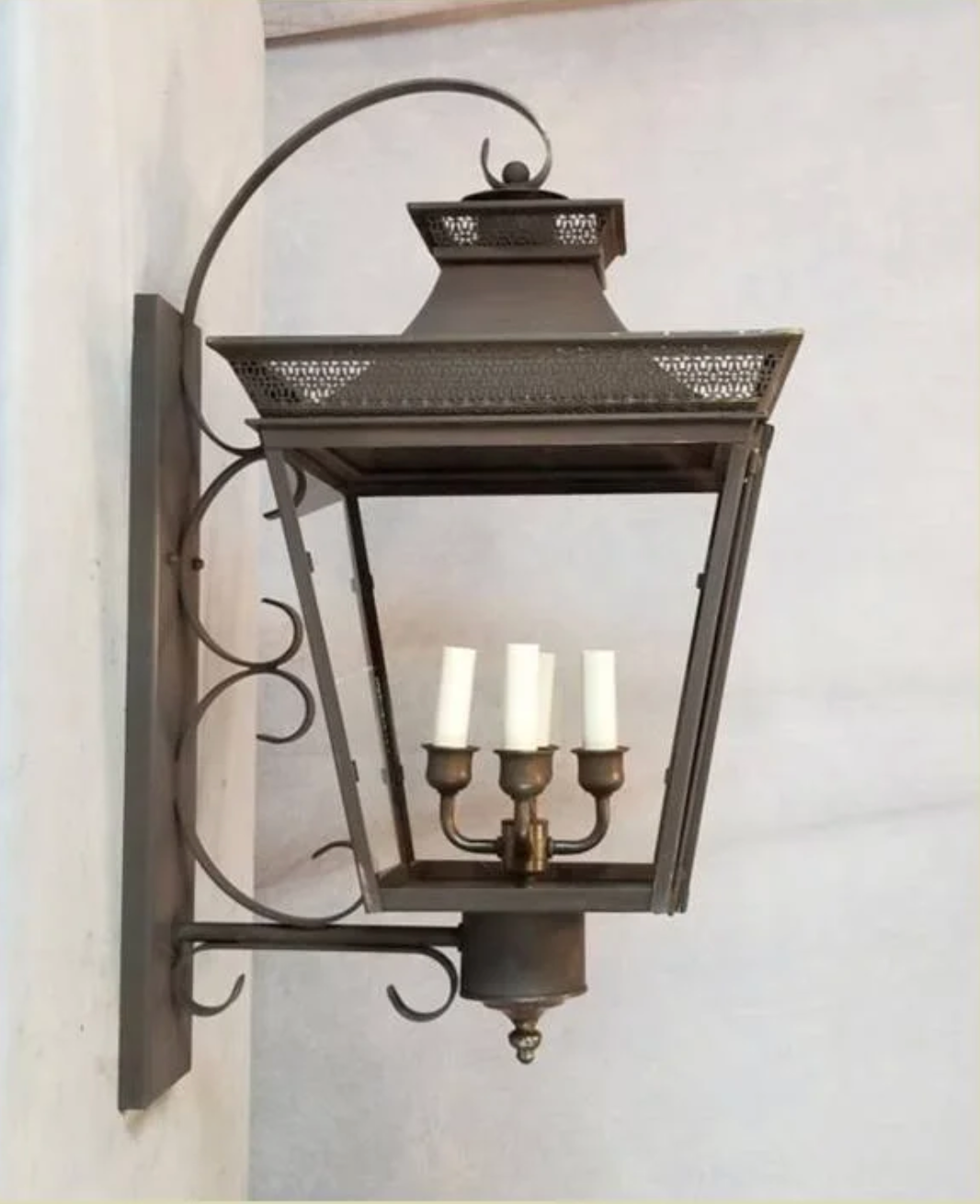 Bernard Outdoor Wall Lantern 42531H With Top Scroll