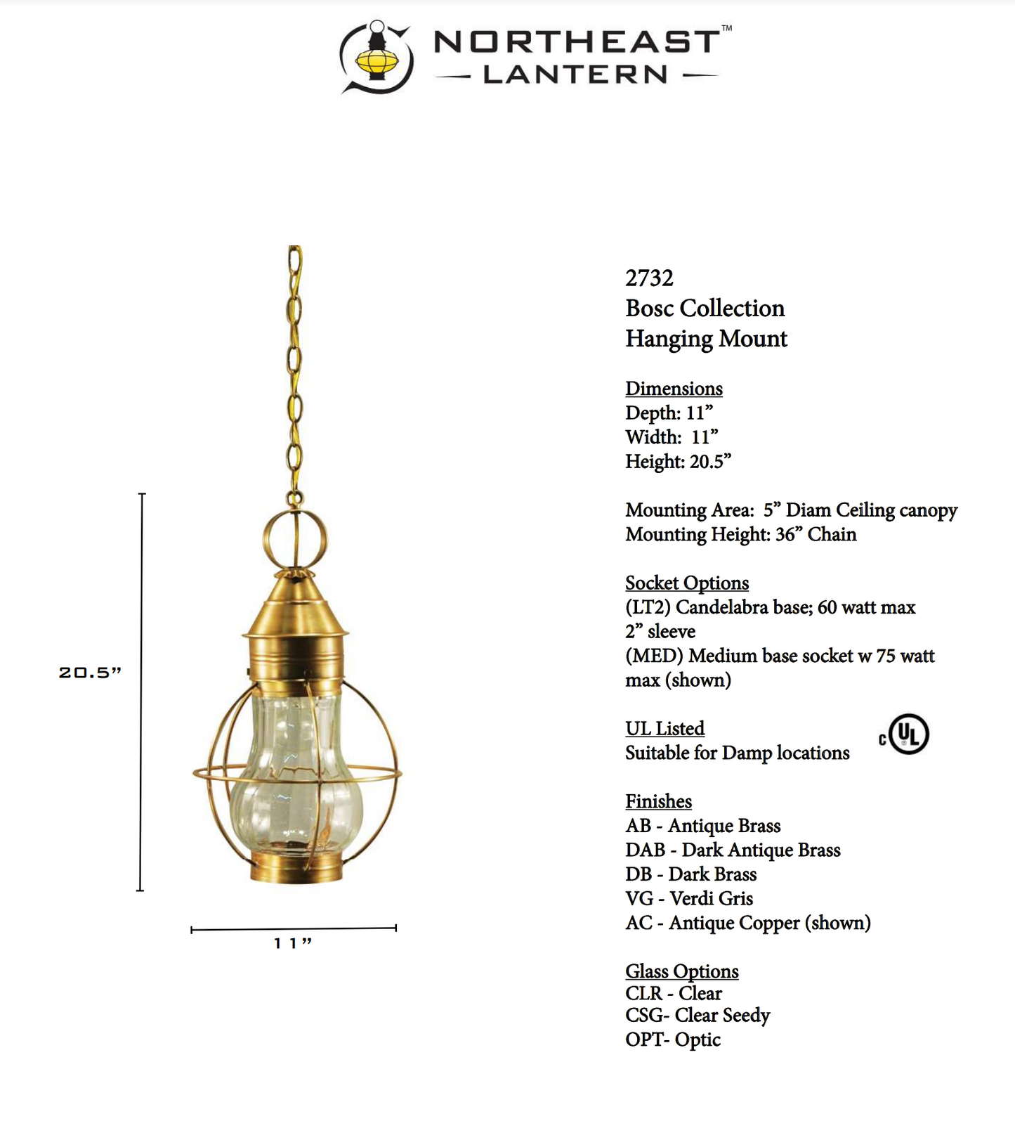 Bosc Caged Pear Outdoor Hanging Lantern 2732