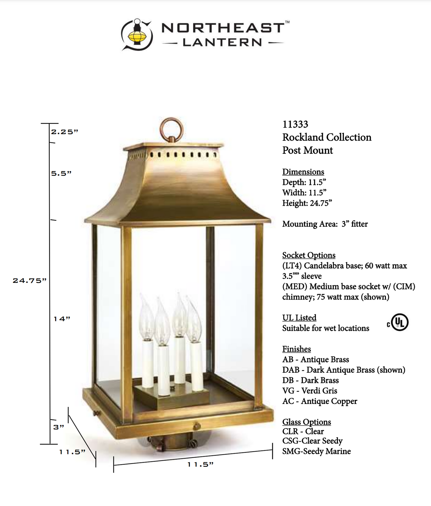 Rockland Post Lantern 11333
