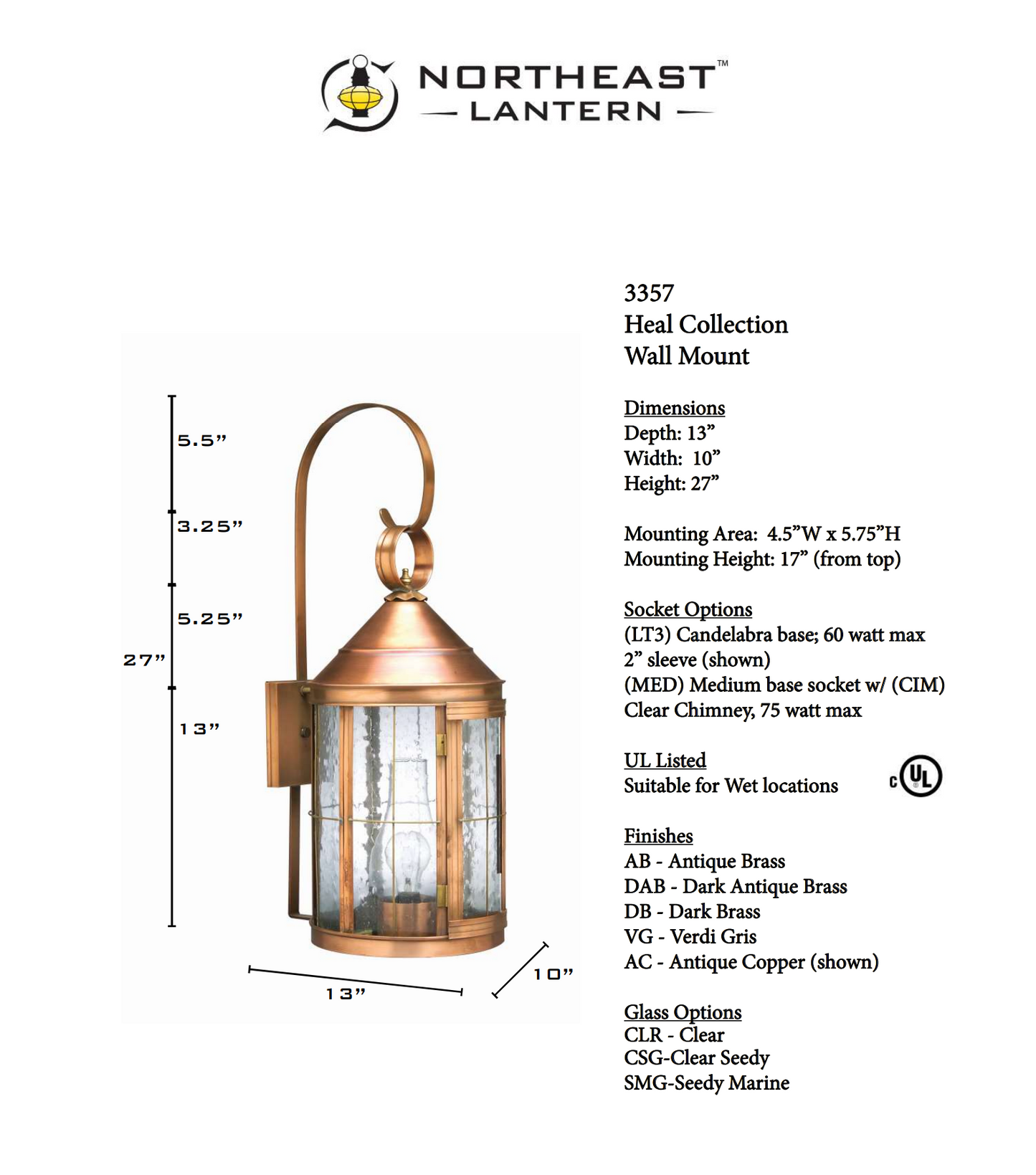 Heal Outdoor Wall Lantern 3357