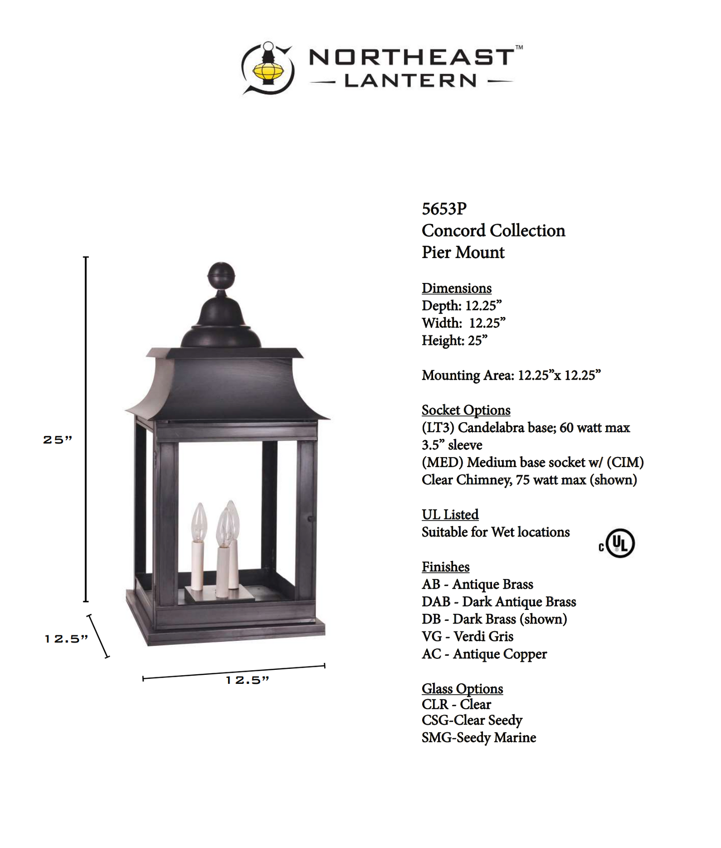 Concord Pagoda Outdoor Pier Mount 5653P