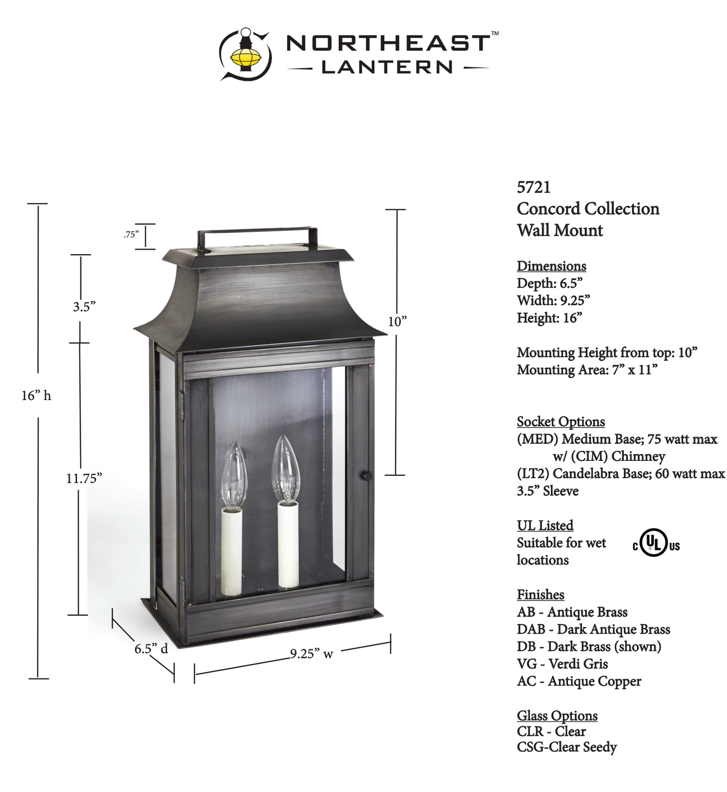 Concord Pagoda Outdoor Wall Lantern 5721 Quickship