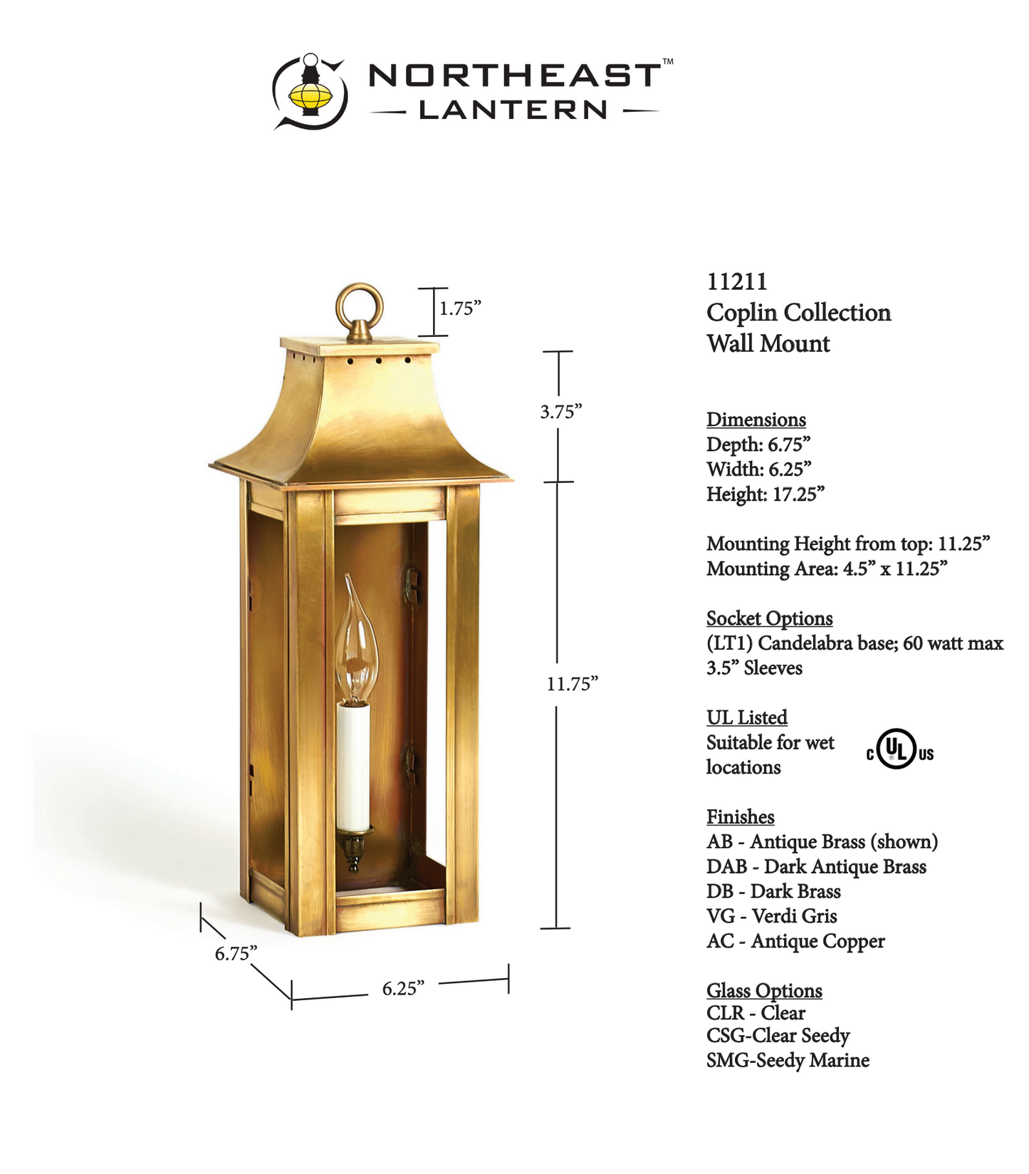 Coplin Small Wall Lantern 11211