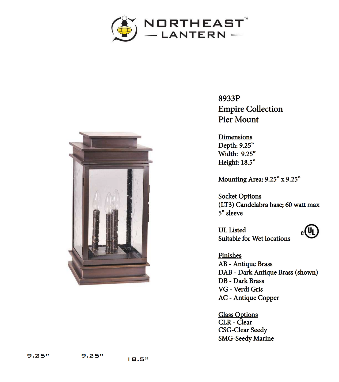 Empire Outdoor Pier Mount 8933P