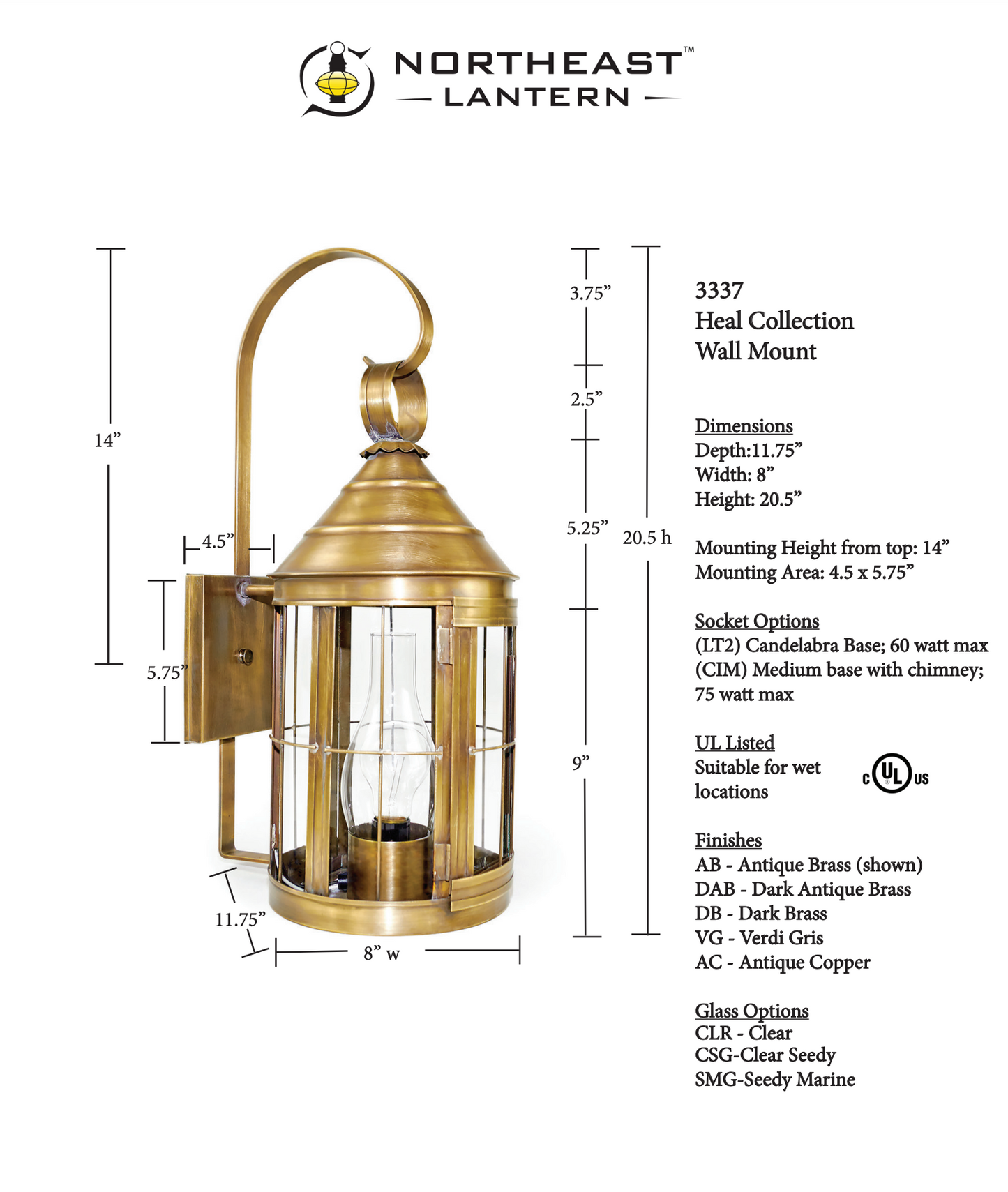 Heal Cone Top Outdoor Wall Lantern 3337