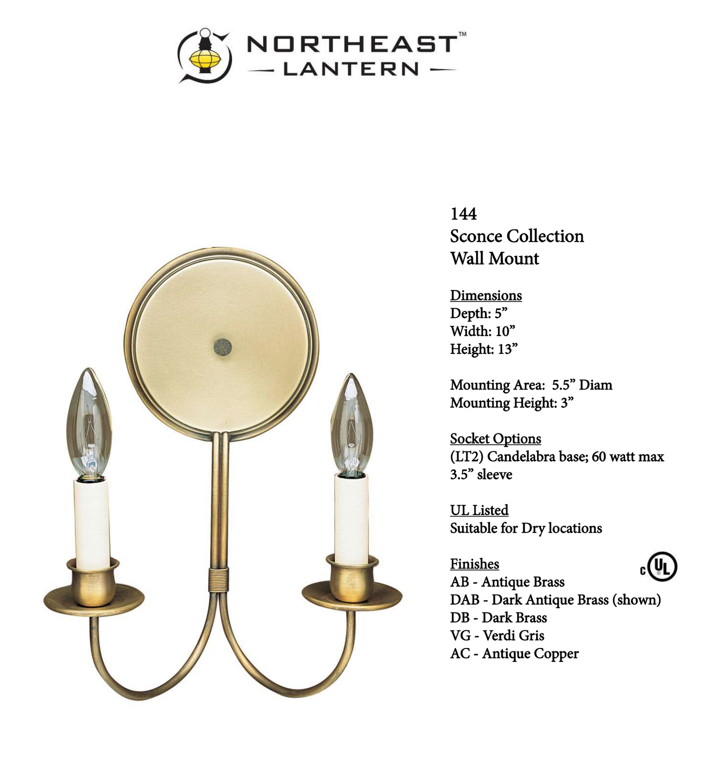 Wall Sconce 2 J Arms 144
