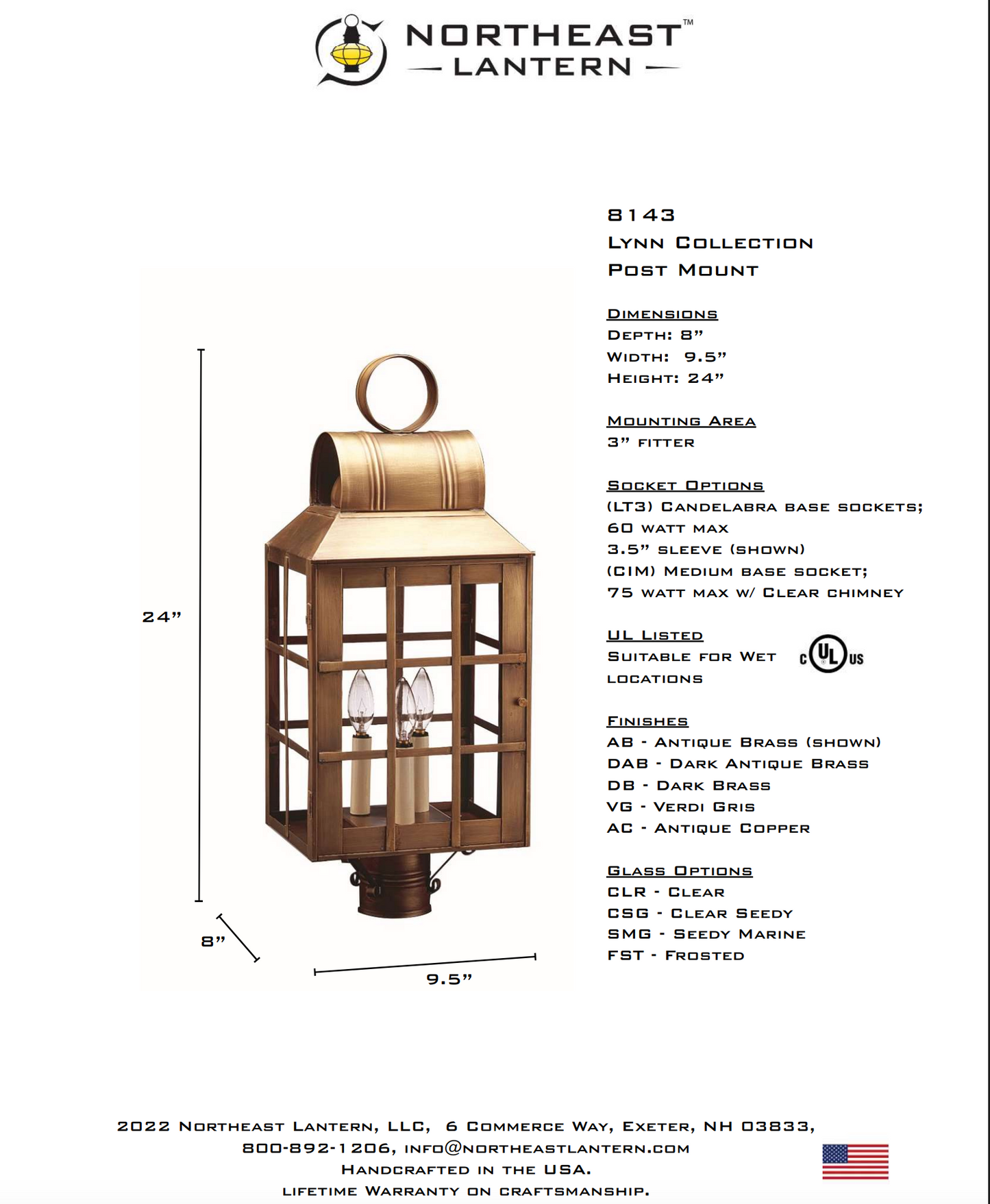 Lynn Culvert Top H Bars Outdoor Post Lantern 8143