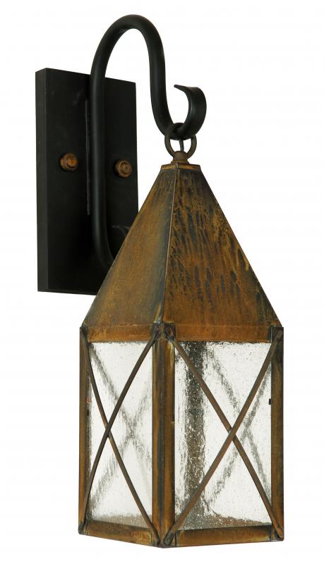 3631-SH Old English Medium 6.5"W Outdoor Wall Lantern with Top Scroll