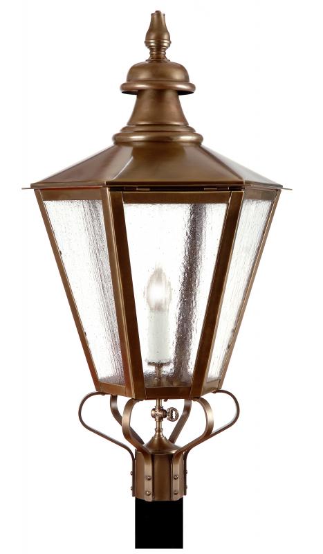 3930 Old English Small 14"W Hexagon Outdoor Post/Pier Lantern