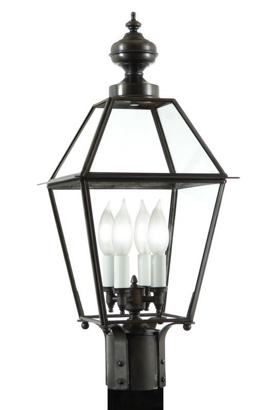 4010 Essex Small 9.5"W Outdoor Post/Pier Lantern with Glass Top