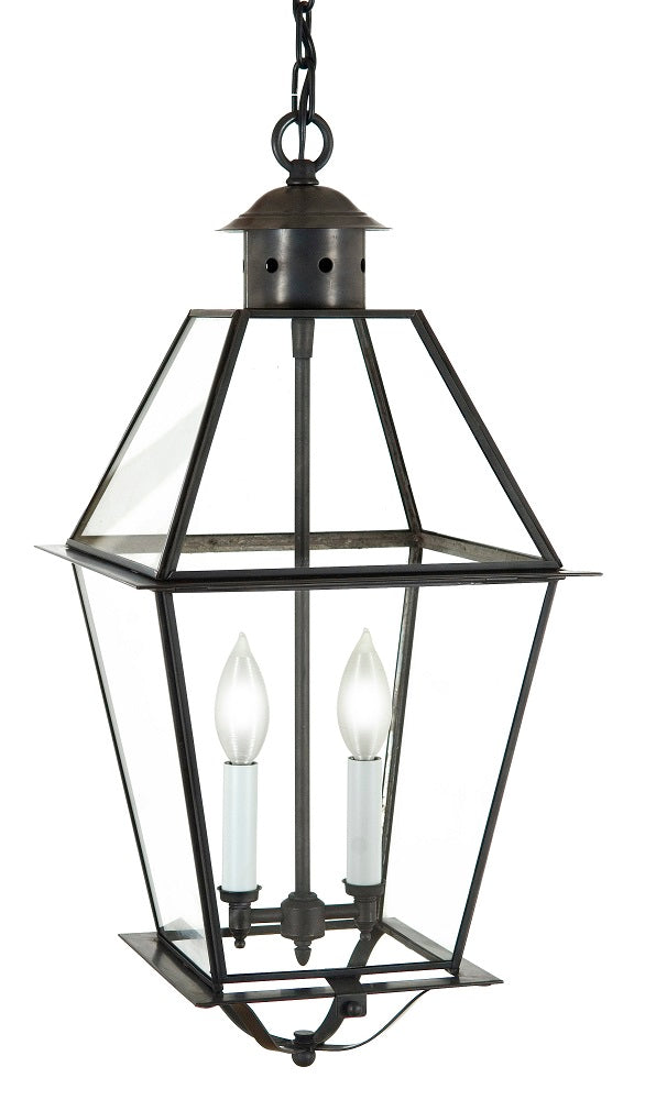 4422 Country Manor Large 11.25"W Hanging Outdoor Lantern with Glass Top