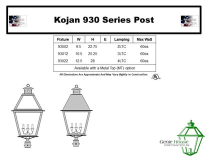 Kojan Outdoor Post Lantern 93012