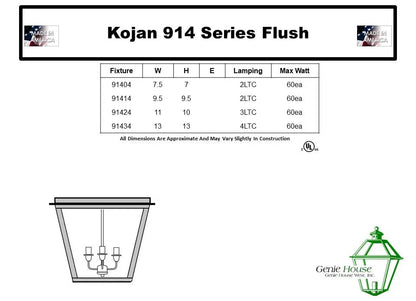 Kojan Outdoor Flush Mount Lantern 91434