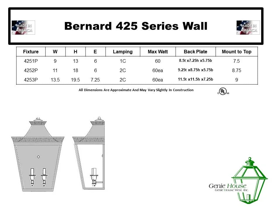 Bernard Outdoor Wall Lantern 4251P