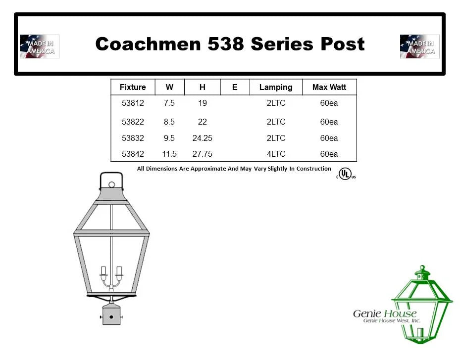 Coachmen Outdoor Post Lantern 53832