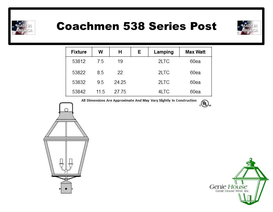 Coachmen Outdoor Post Lantern 53842