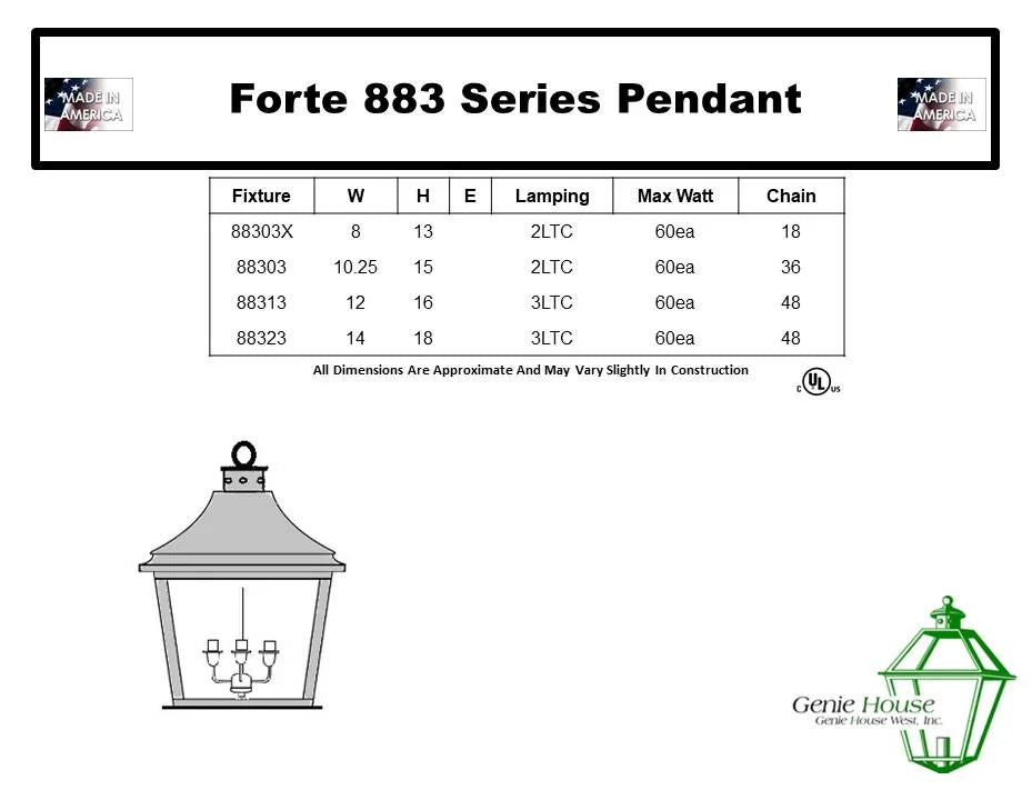 Forte Outdoor Hanging Lantern 88303X