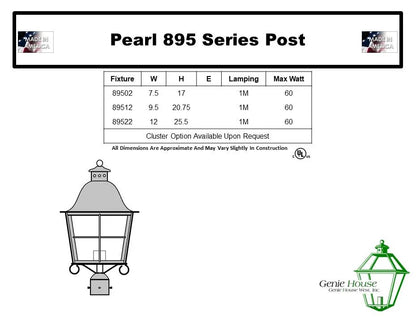 Pearl Outdoor Post Lantern 89512