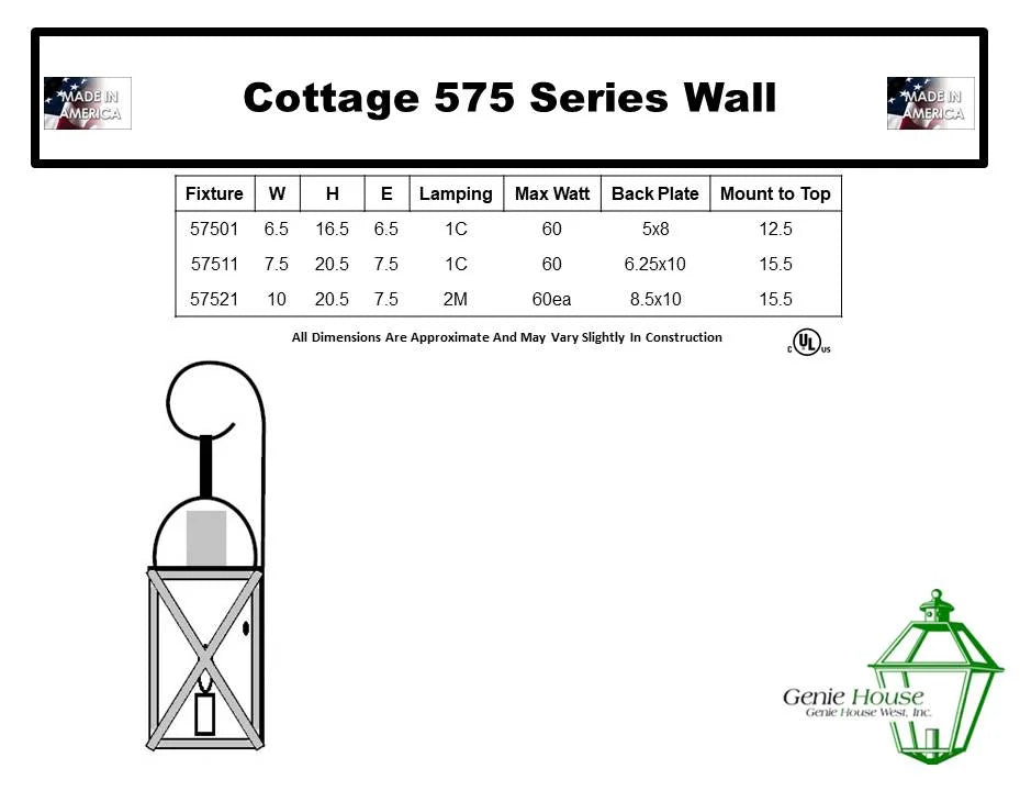 Cottage Outdoor Wall Lantern 57511