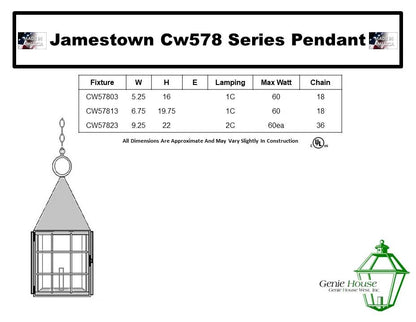 Jamestown Outdoor Hanging Lantern CW57813