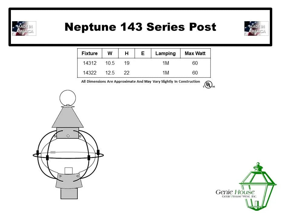Neptune Outdoor Post Lantern 14322