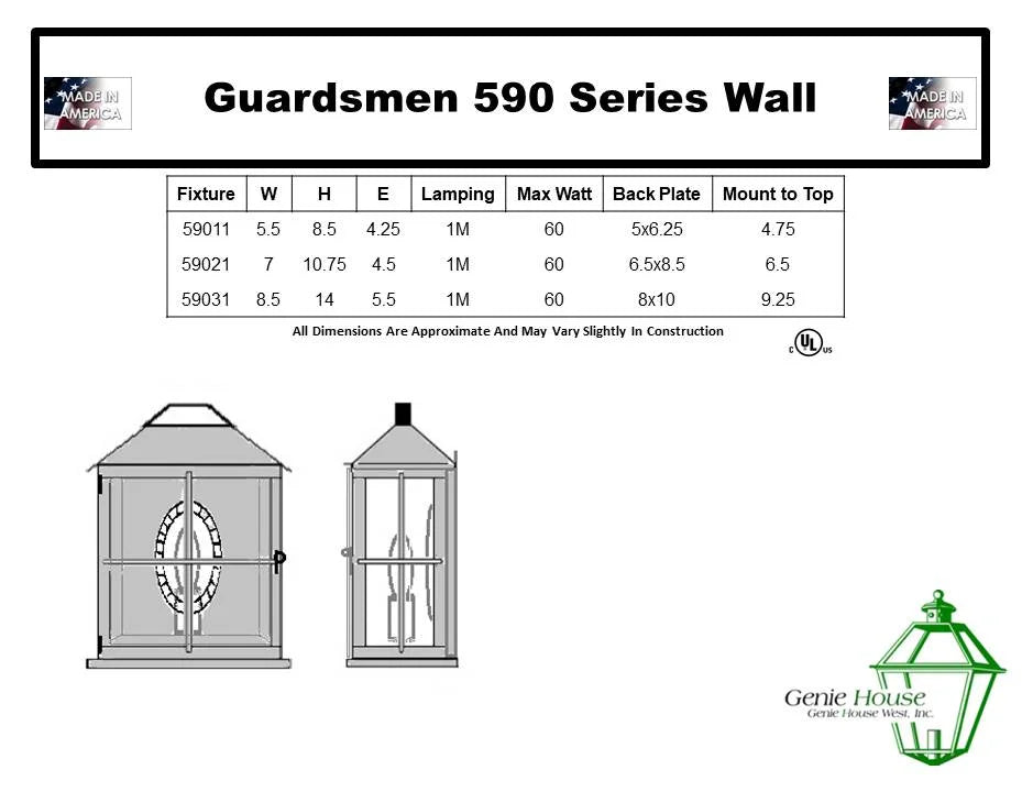 Guardsmen Outdoor Wall Lantern 59011