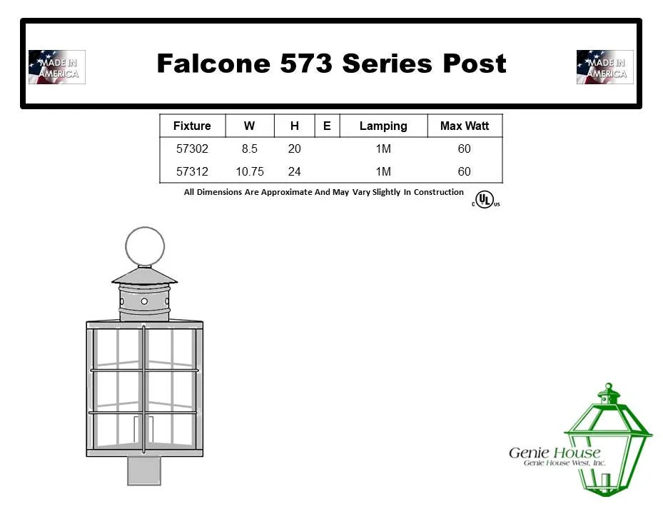 Falcone Outdoor Post Lantern 57302