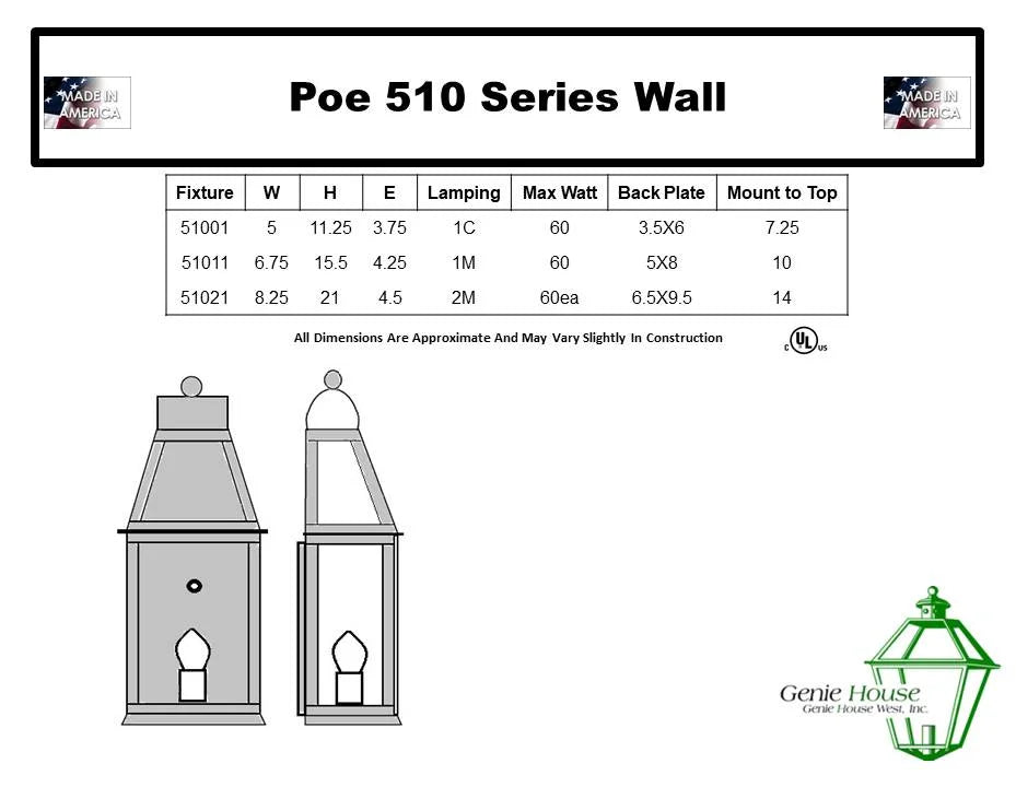 Poe Outdoor Wall Lantern 51011