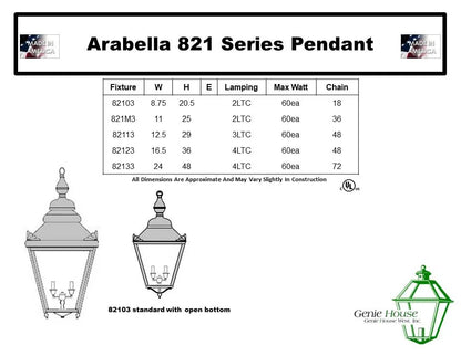 Arabella Outdoor Hanging Lantern 82133