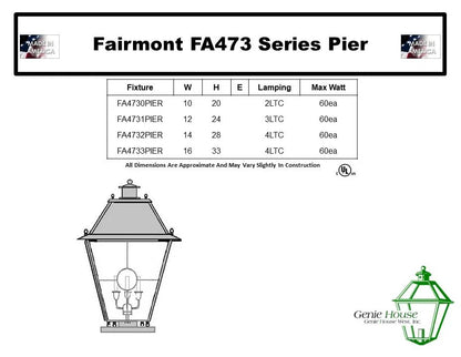 Fairmont Outdoor Post Lantern FA4730PIER